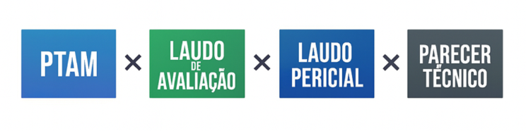 PTAM x Laudo de Avaliação x Laudo Pericial x Parecer Técnico